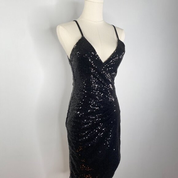 NEW W/ TAGS - Sequin Black Dress - Picture 2 of 11